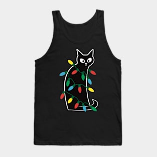 Christmas Lights Cat Tank Top